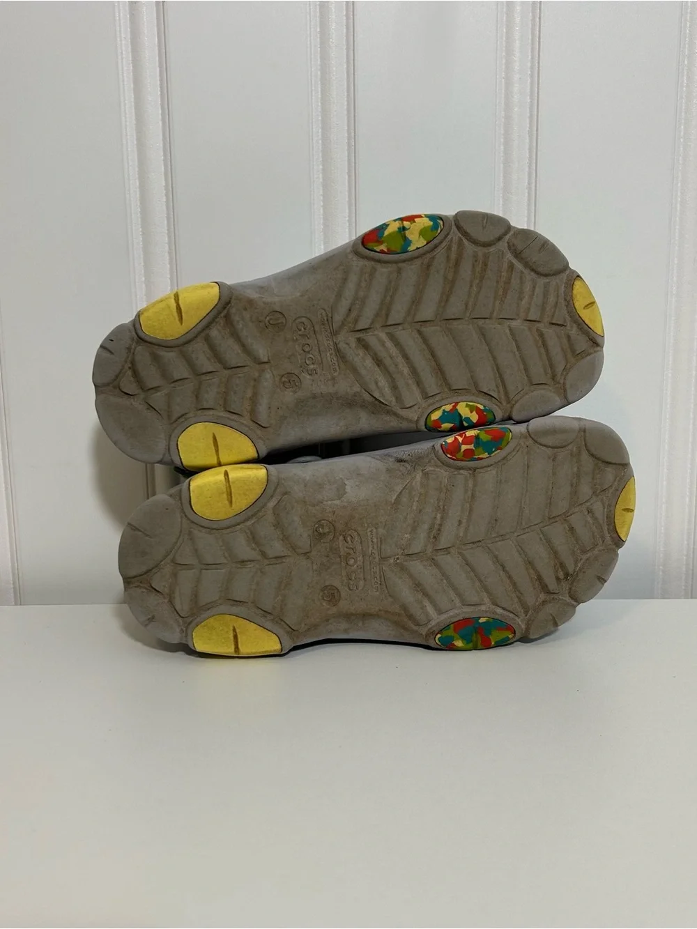 Crocs purple utility all terrain Kids Gray Slip-On Clog with Colorful Heel Strap